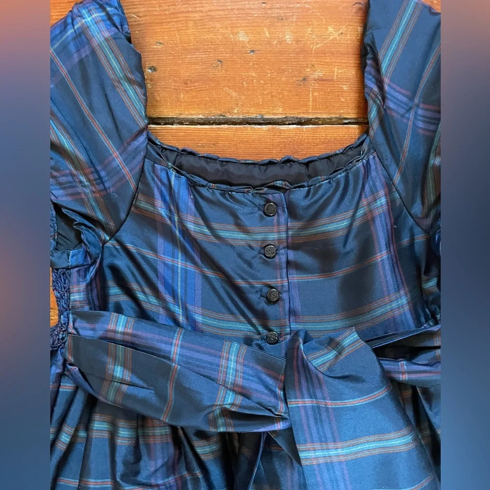 Ralph Lauren silk taffeta smocked holiday dress 6 - Picture 5 of 10